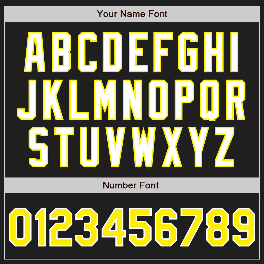 Custom Black Light Yellow-White Authentic Two Tone Baseball Jersey view 5