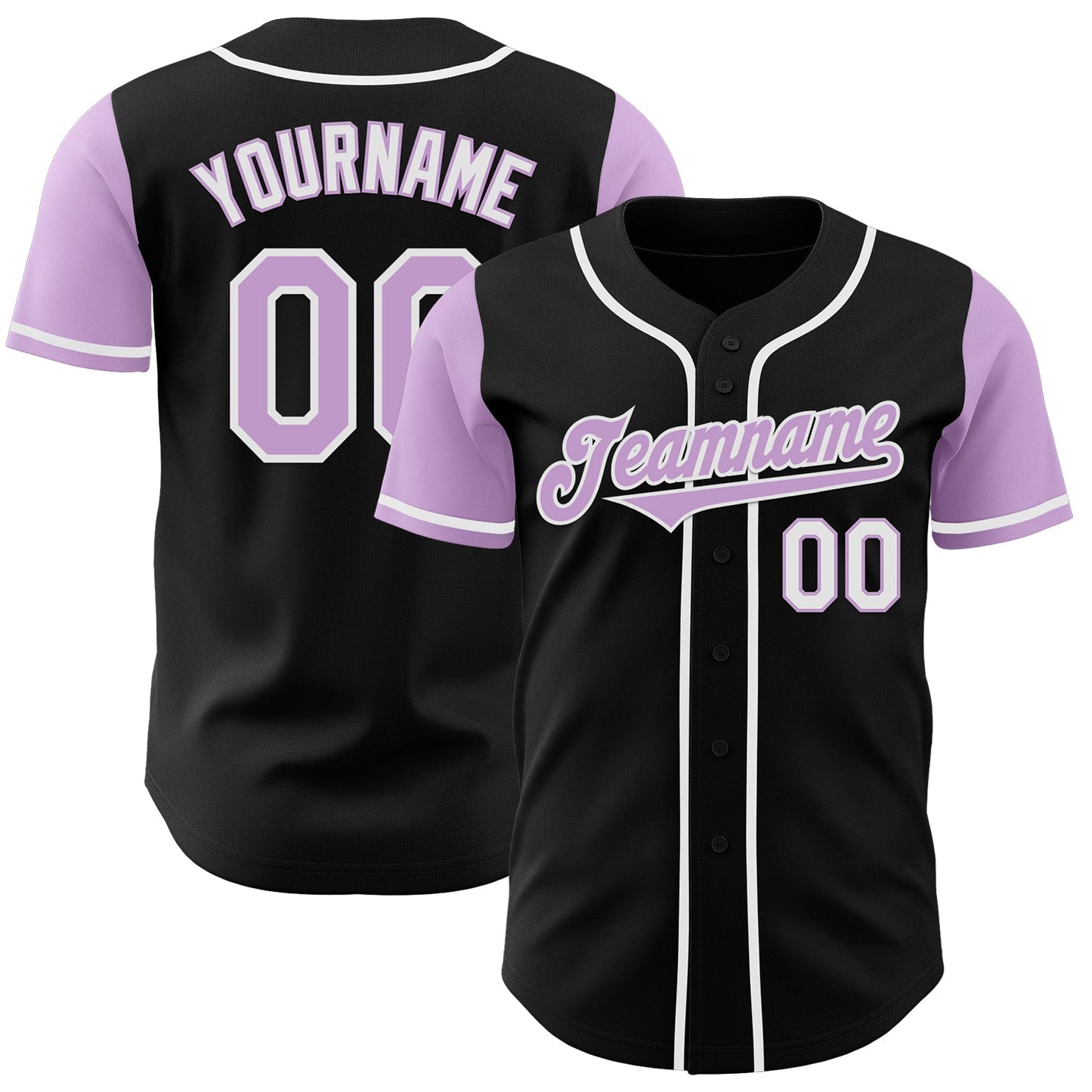 Custom Black Light Purple-White Authentic Two Tone Baseball Jersey - Main View
