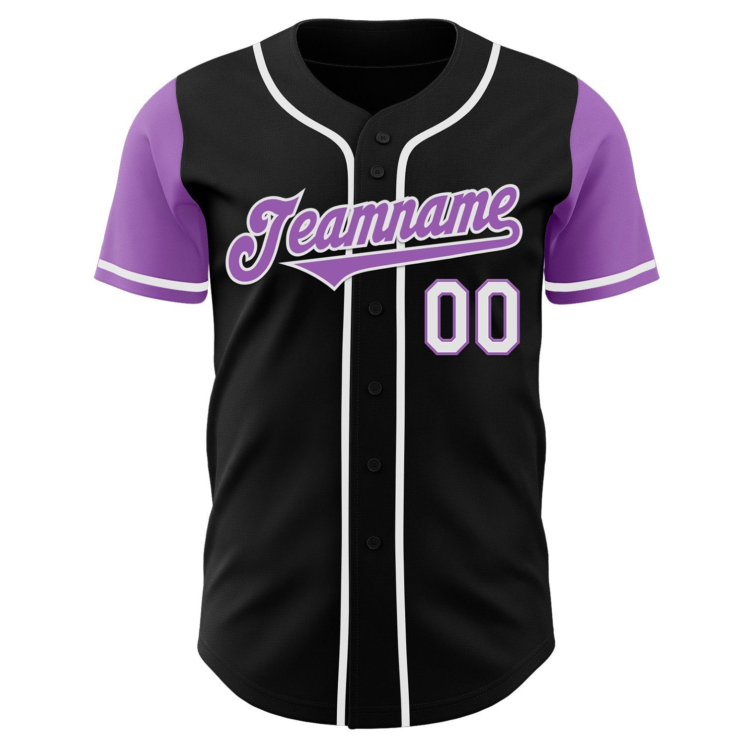Custom Black Medium Purple-White Authentic Two Tone Baseball Jersey view 2