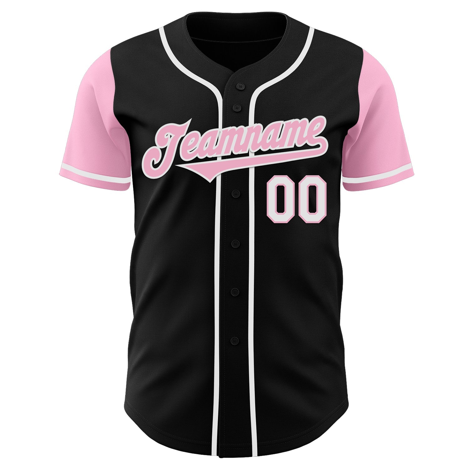 Custom Black Light Pink-White Authentic Two Tone Baseball Jersey view 2