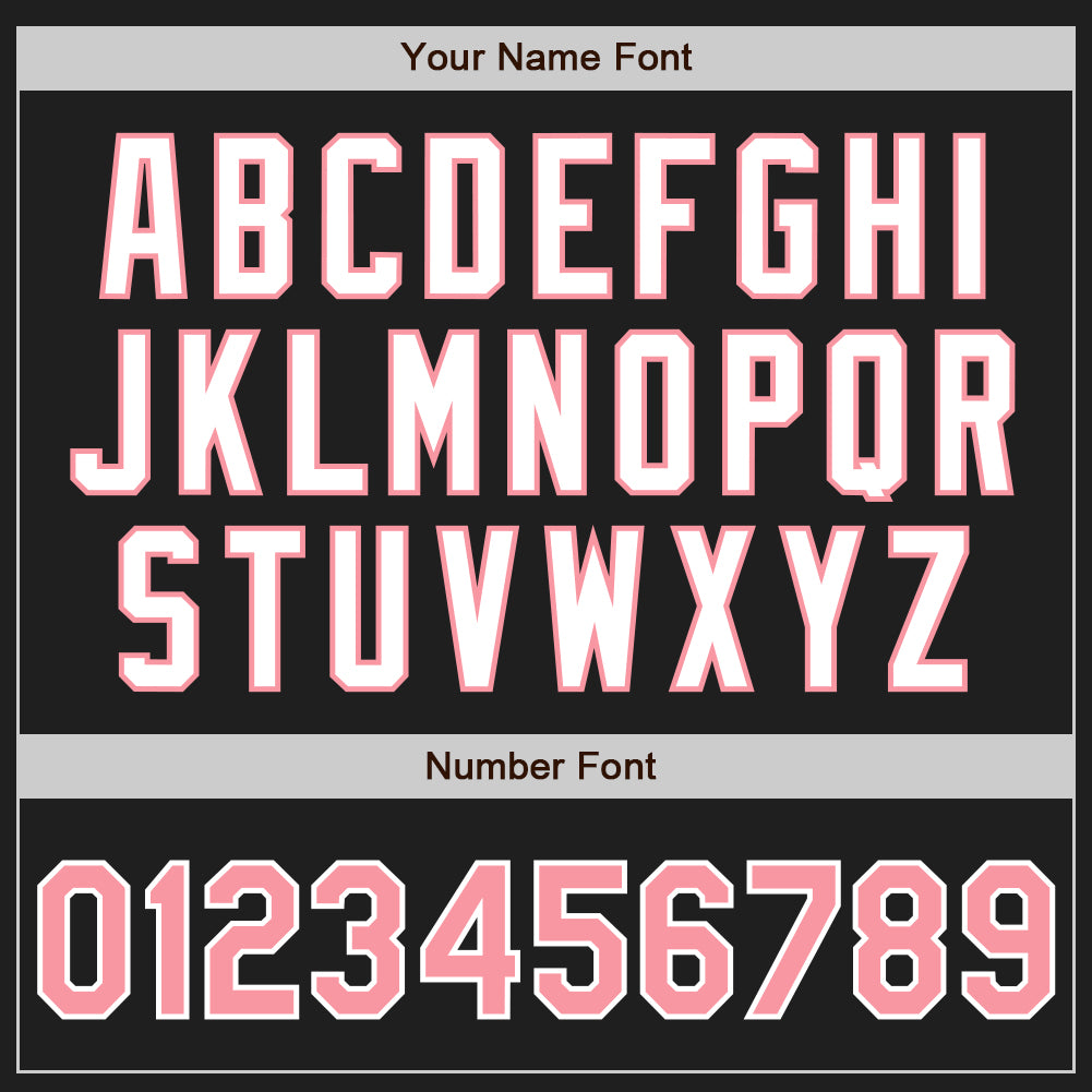 Custom Black Medium Pink-White Authentic Two Tone Baseball Jersey view 5