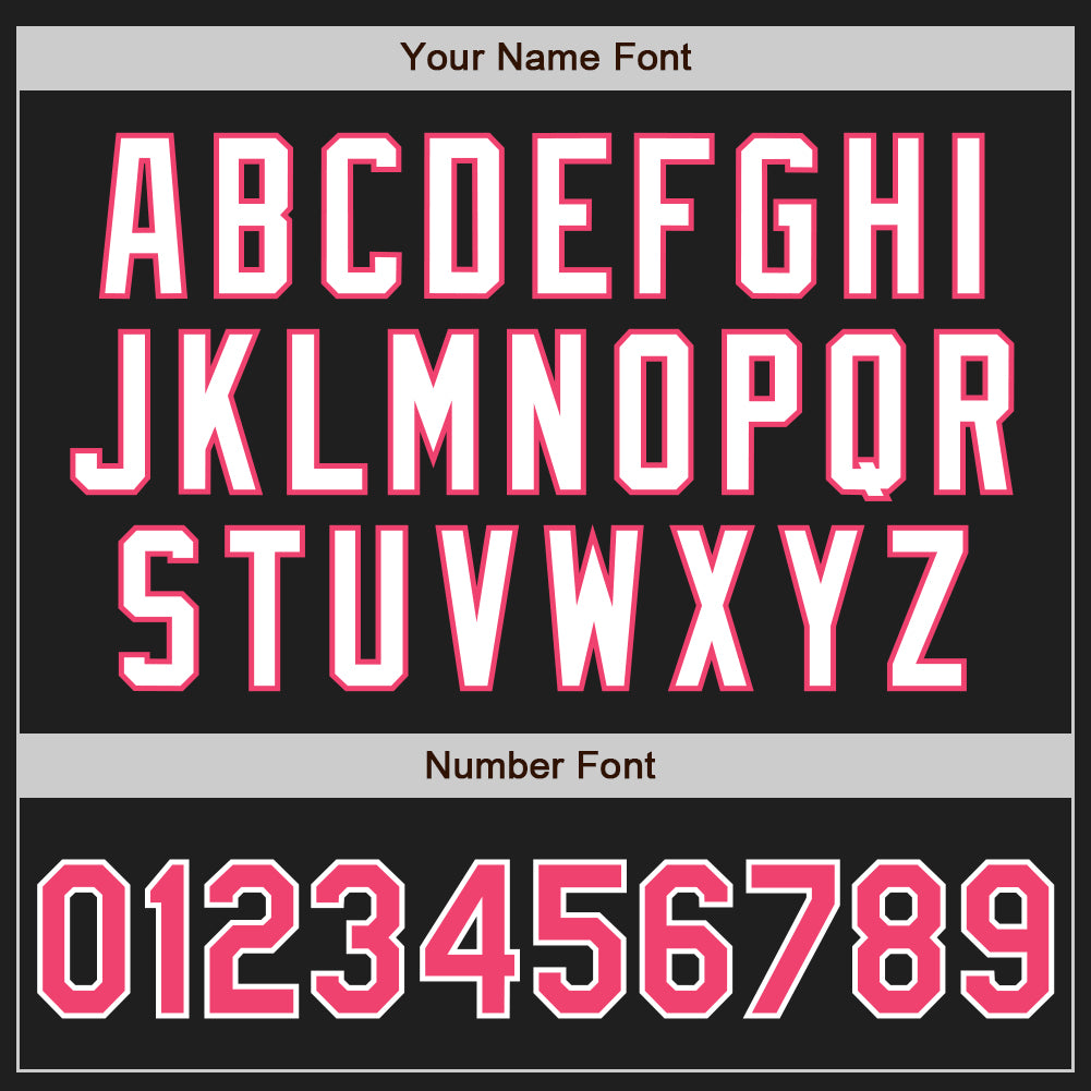 Custom Black Neon Pink-White Authentic Two Tone Baseball Jersey view 5