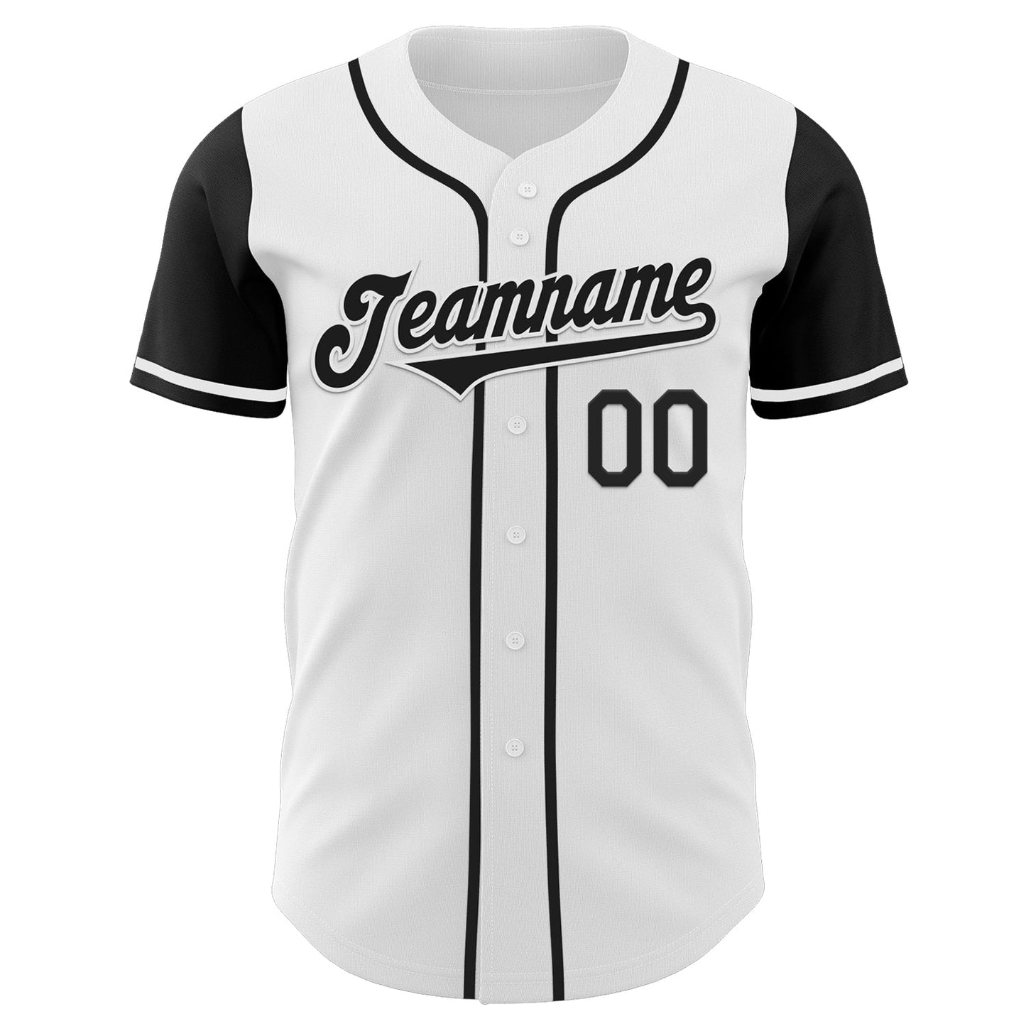 Custom White Black Authentic Two Tone Baseball Jersey view 2