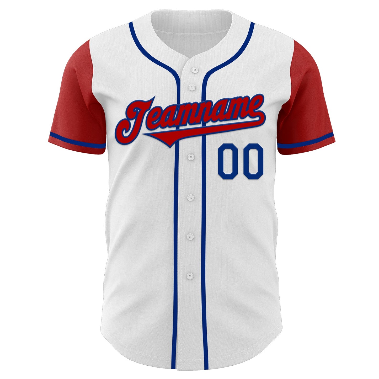 Custom White Red-Royal Authentic Two Tone Baseball Jersey view 2