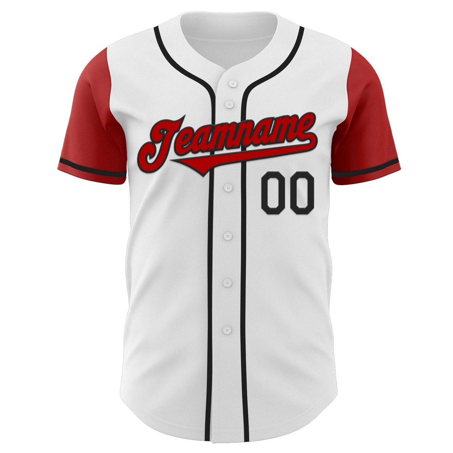 Custom White Red-Black Authentic Two Tone Baseball Jersey view 2