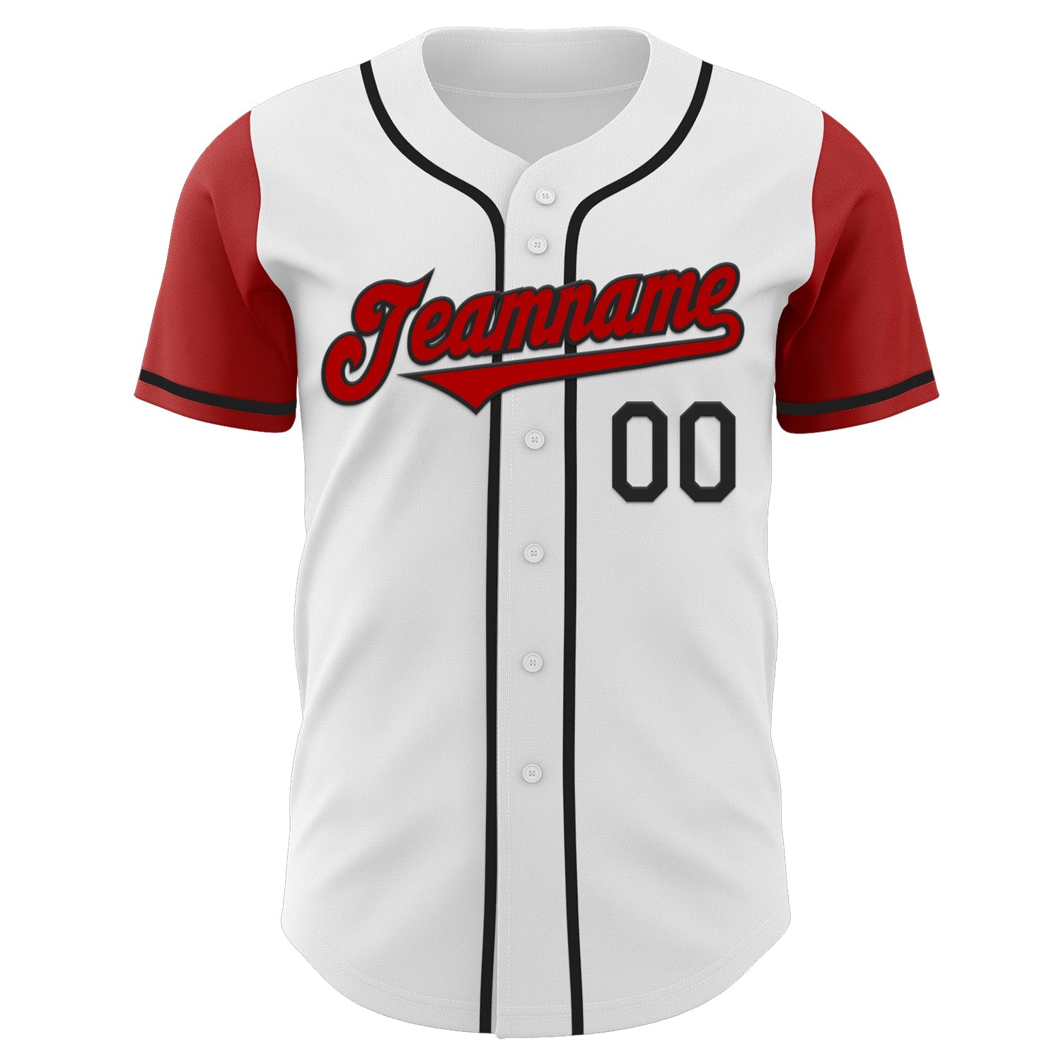 Custom White Red-Black Authentic Two Tone Baseball Jersey view 2