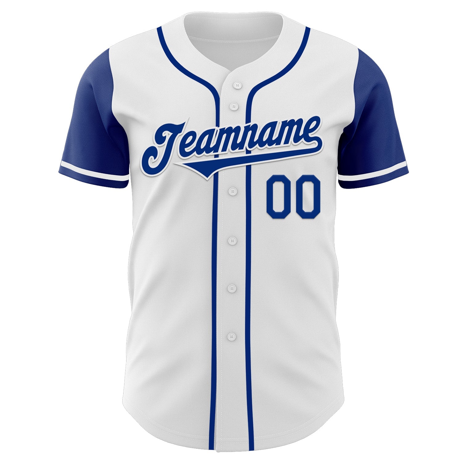 Custom White Royal Authentic Two Tone Baseball Jersey view 2