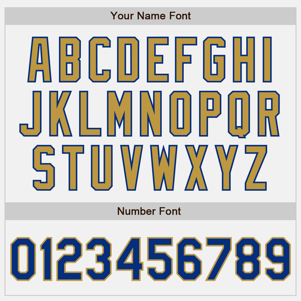 Custom White Royal-Old Gold Authentic Two Tone Baseball Jersey view 5