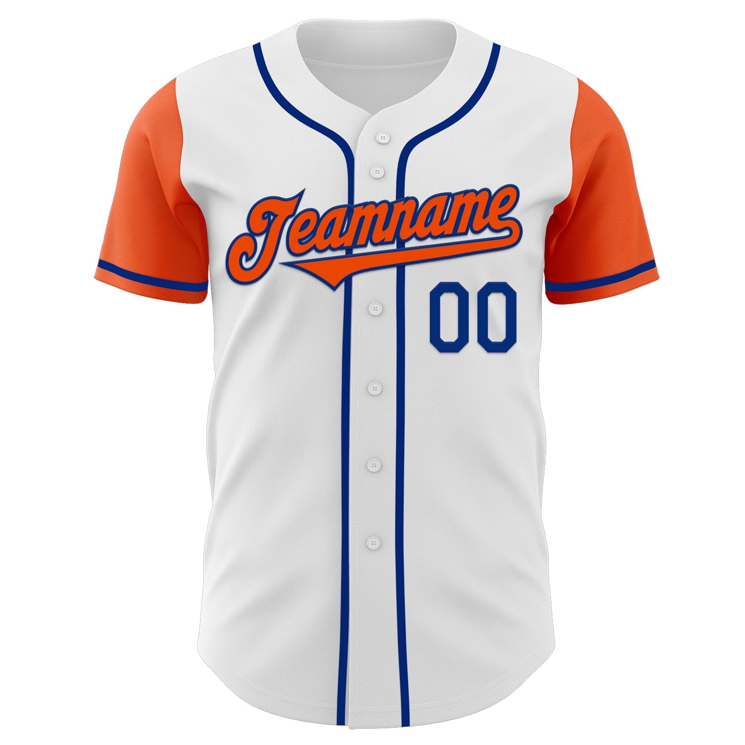 Custom White Orange-Royal Authentic Two Tone Baseball Jersey view 2