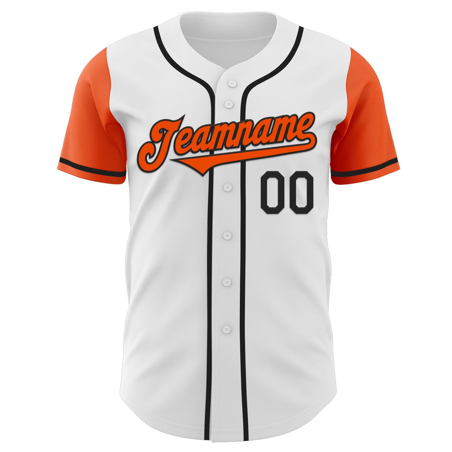 Custom White Orange-Black Authentic Two Tone Baseball Jersey view 2