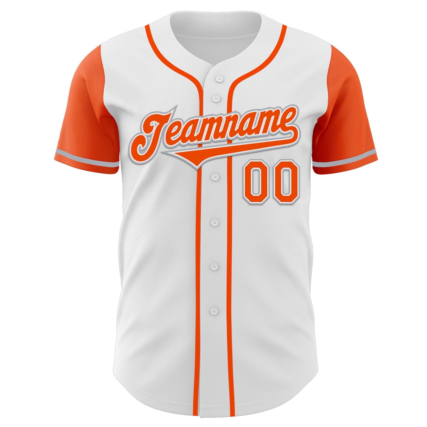 Custom White Orange-Gray Authentic Two Tone Baseball Jersey view 2