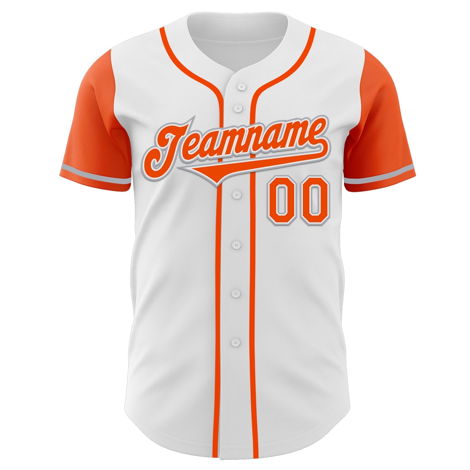 Custom White Orange-Gray Authentic Two Tone Baseball Jersey view 2