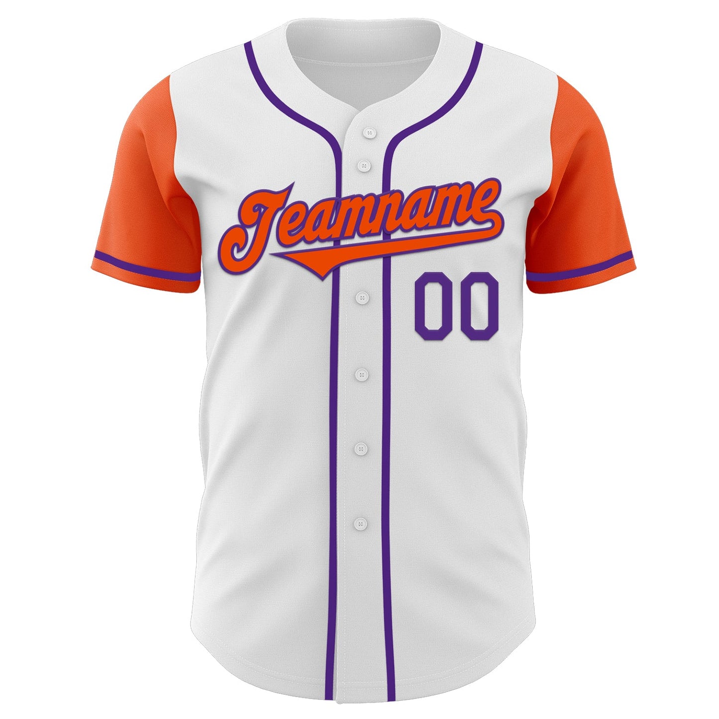 Custom White Orange-Purple Authentic Two Tone Baseball Jersey view 2