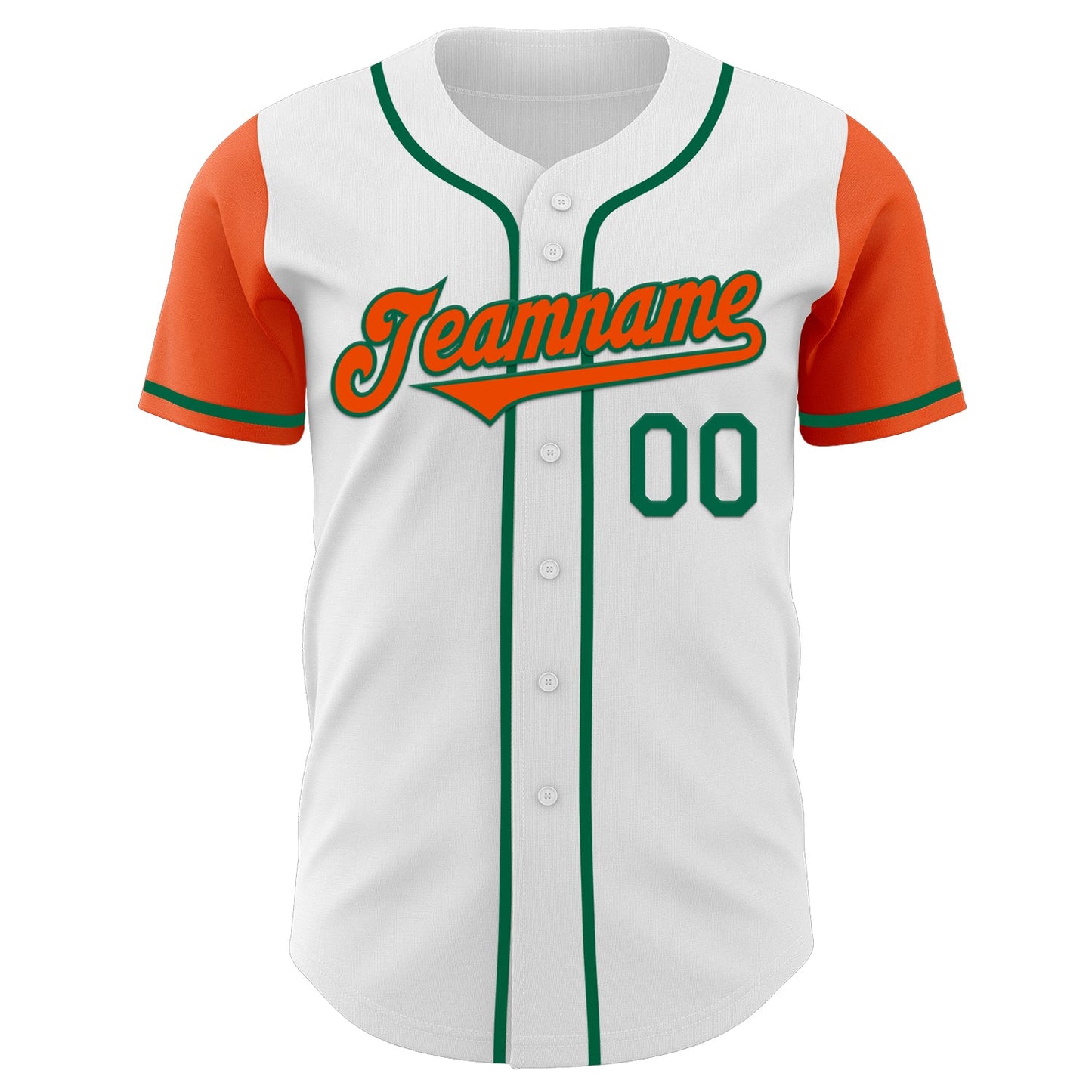 Custom White Orange-Kelly Green Authentic Two Tone Baseball Jersey view 2