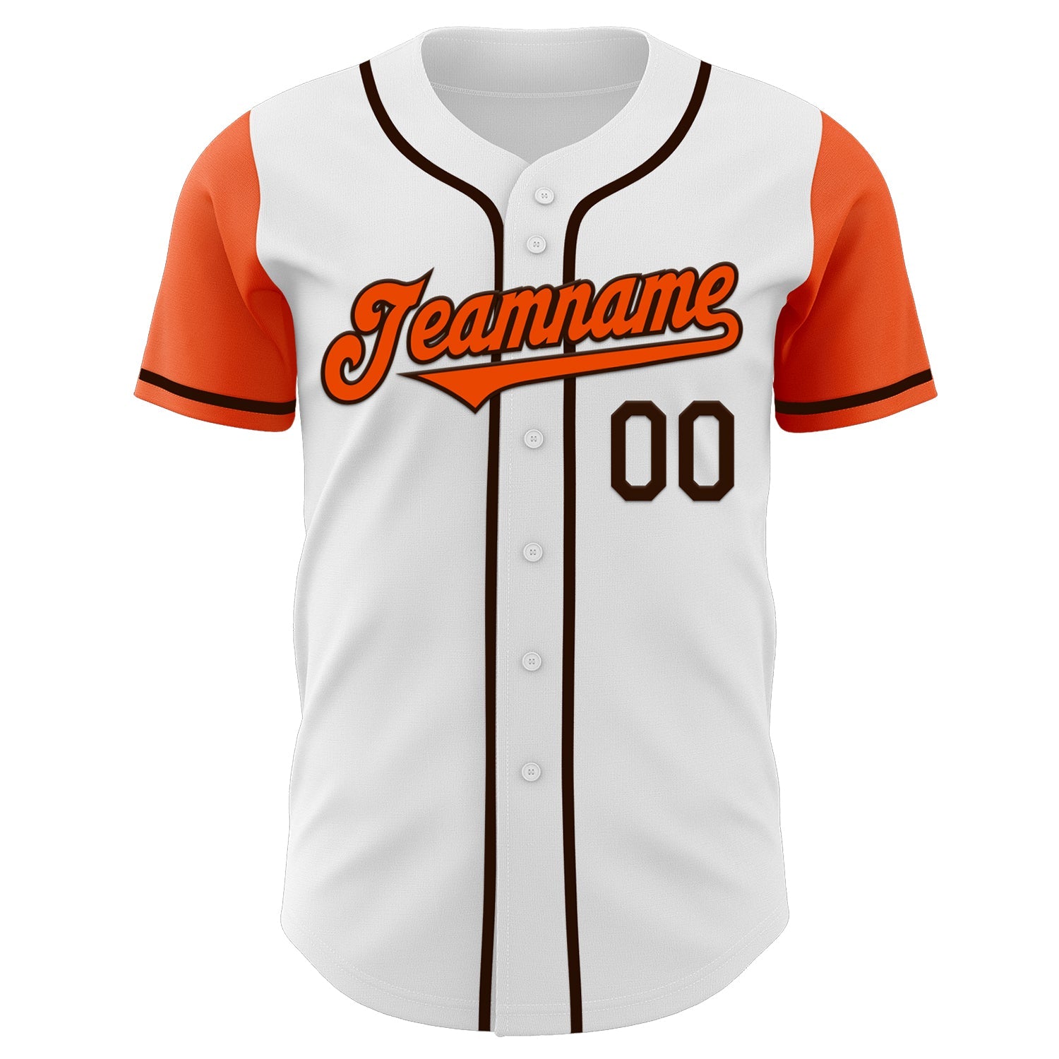 Custom White Orange-Brown Authentic Two Tone Baseball Jersey view 2
