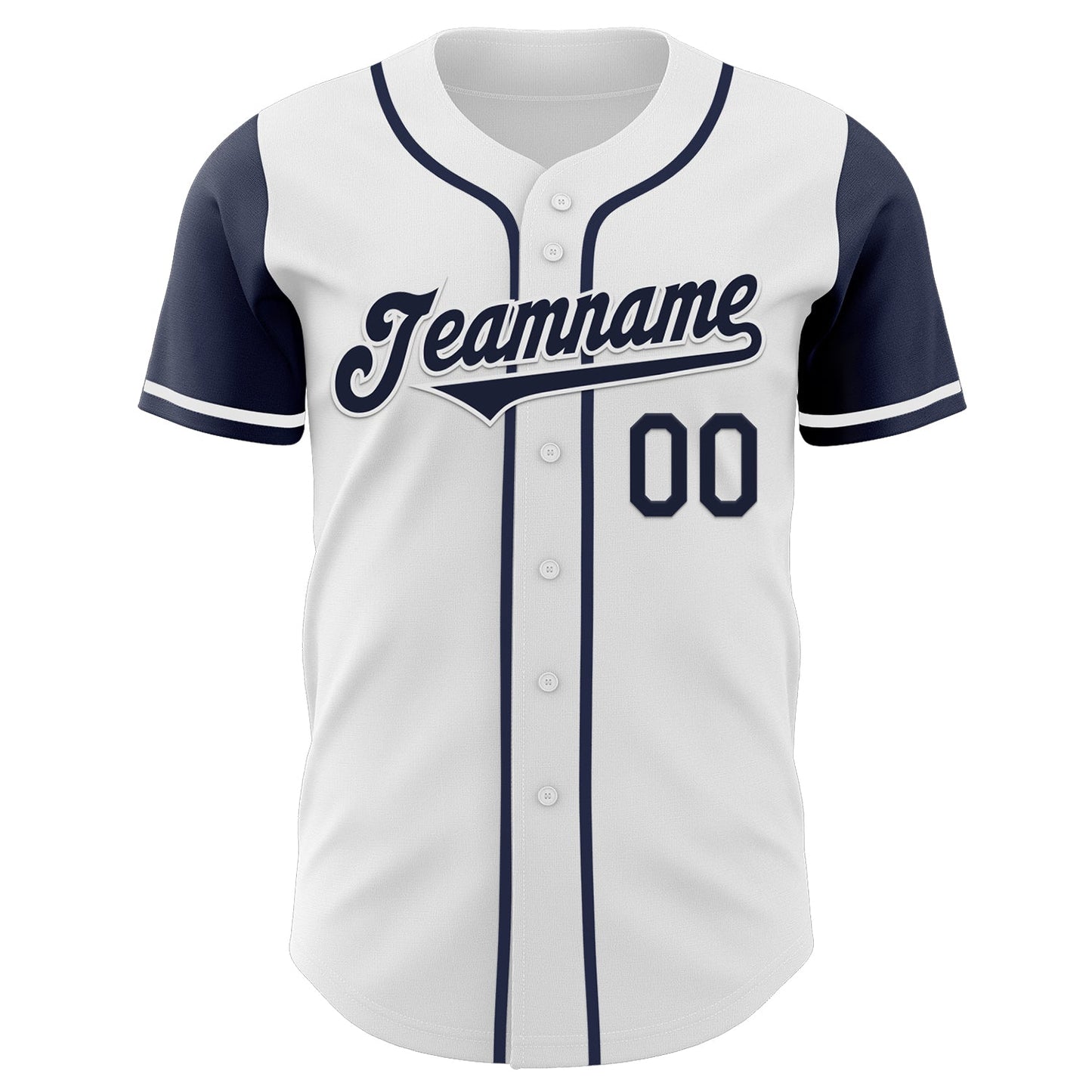 Custom White Navy Authentic Two Tone Baseball Jersey view 2
