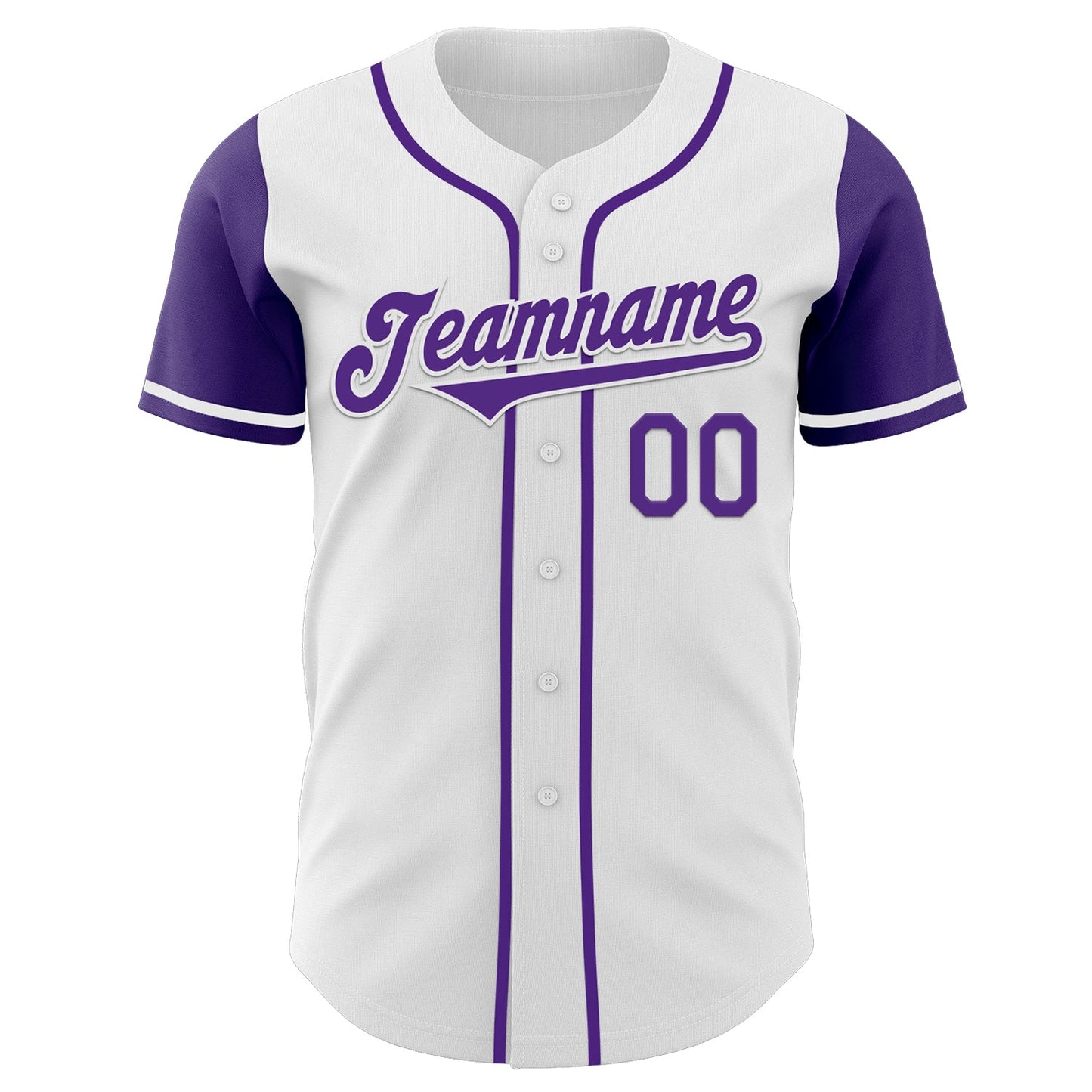 Custom White Purple Authentic Two Tone Baseball Jersey view 2