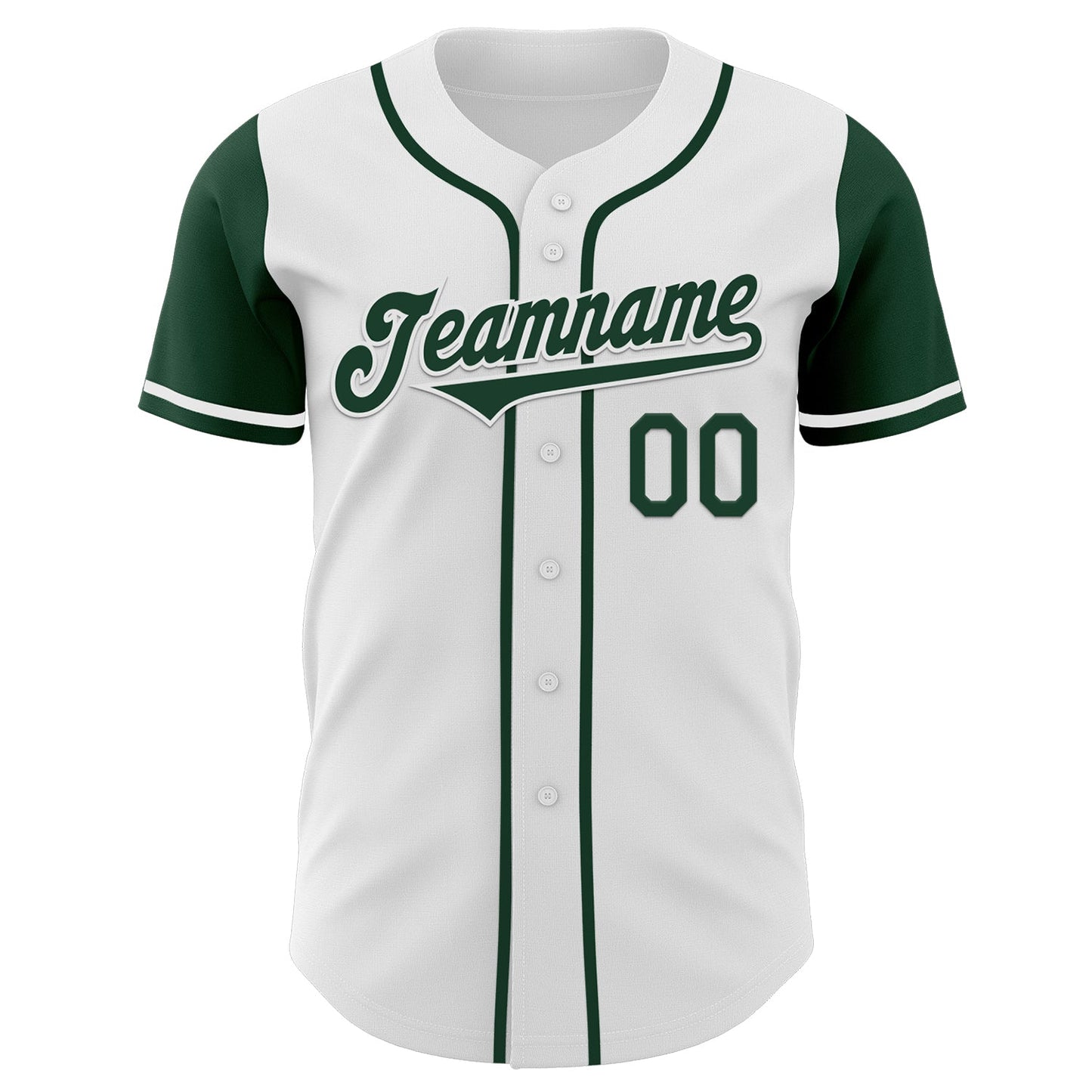 Custom White Green Authentic Two Tone Baseball Jersey view 2