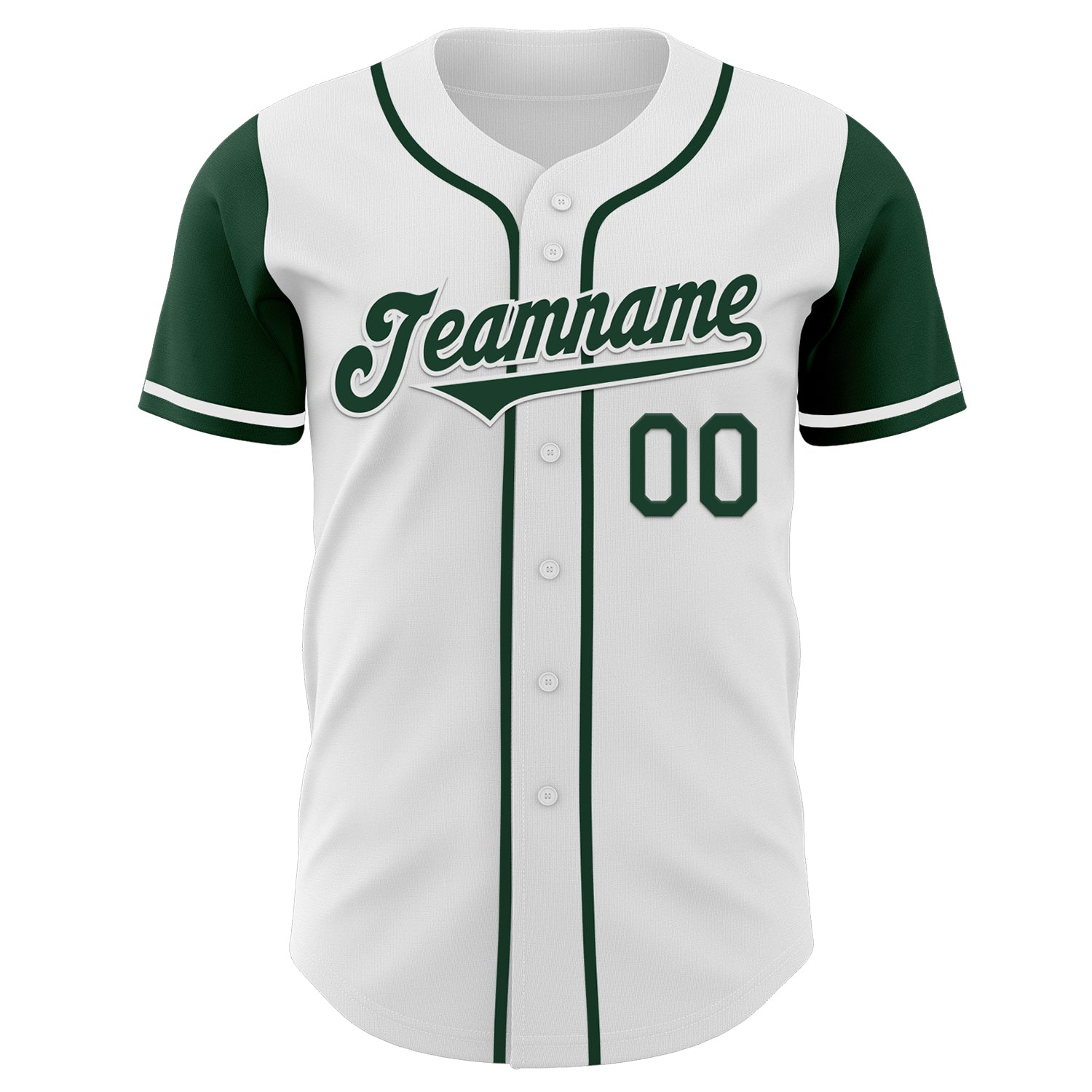 Custom White Green Authentic Two Tone Baseball Jersey view 2