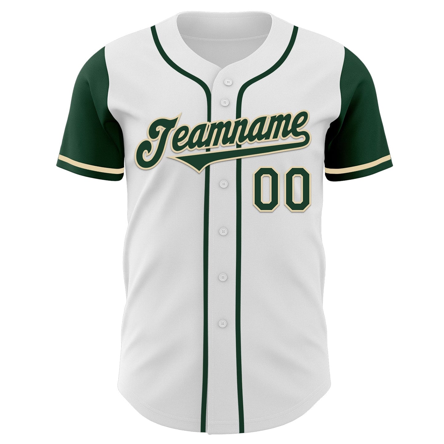 Custom White Green-Cream Authentic Two Tone Baseball Jersey view 2