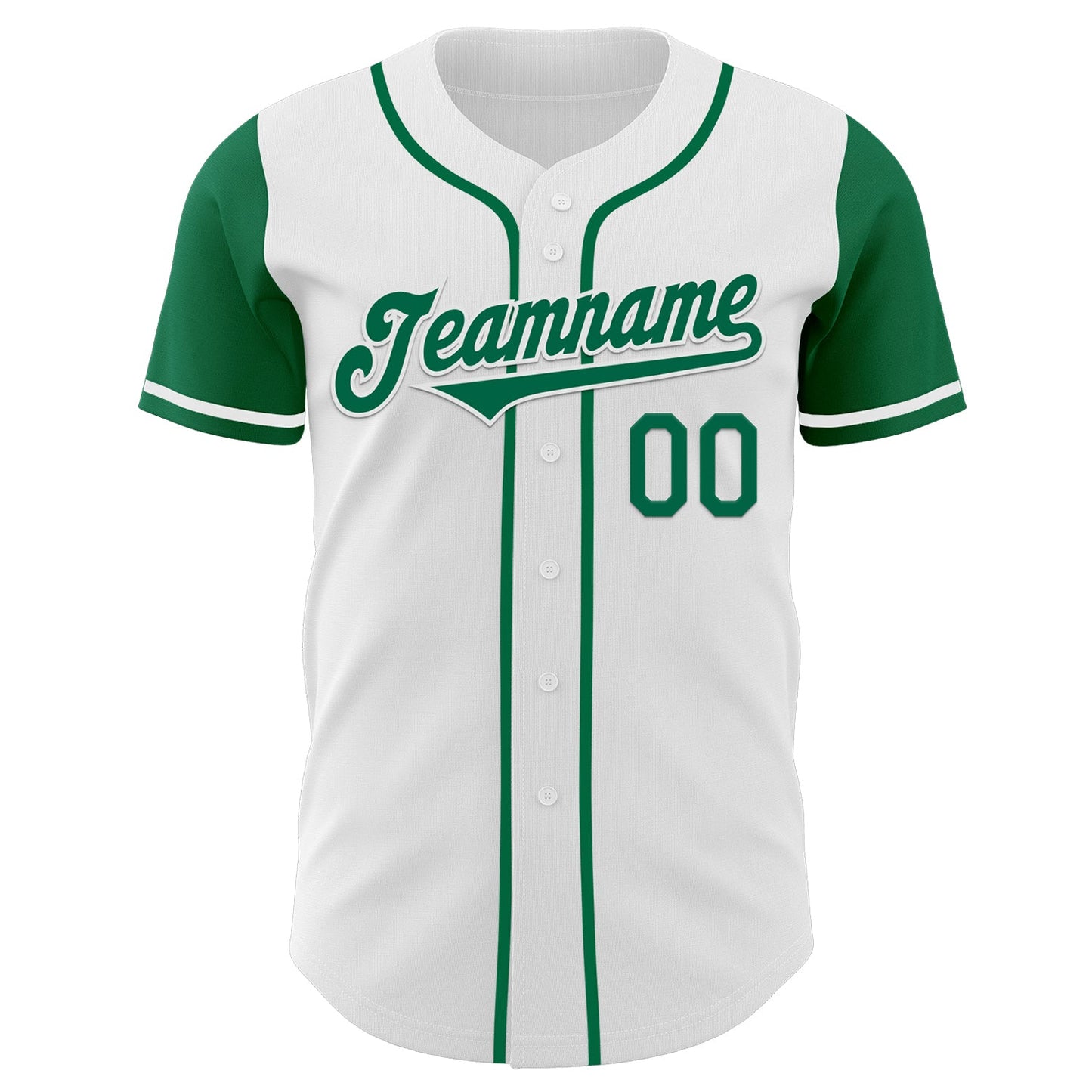 Custom White Kelly Green Authentic Two Tone Baseball Jersey view 2