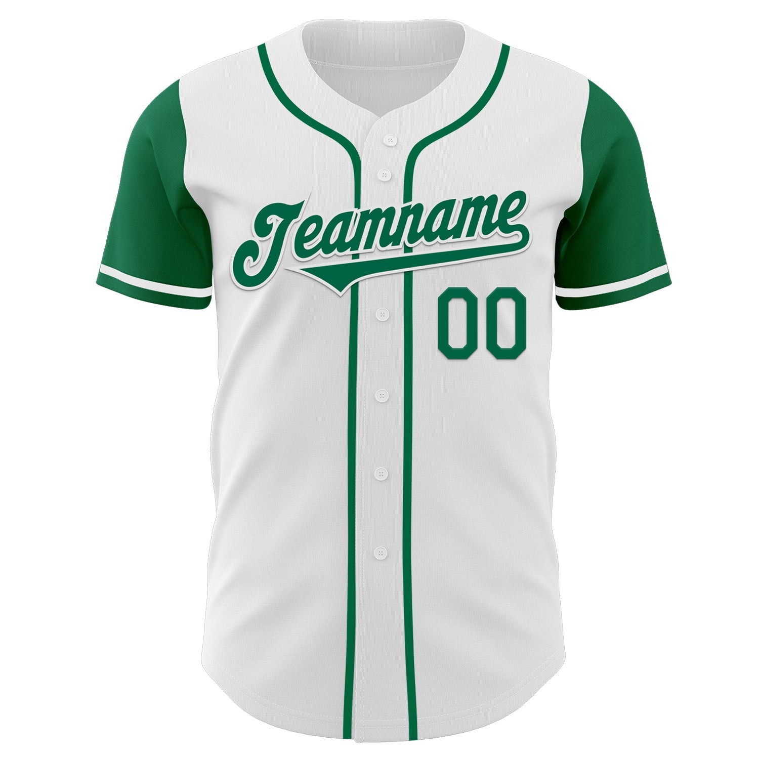 Custom White Kelly Green Authentic Two Tone Baseball Jersey view 2