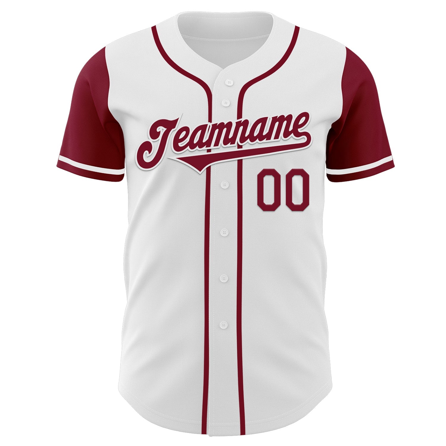 Custom White Crimson Authentic Two Tone Baseball Jersey view 2
