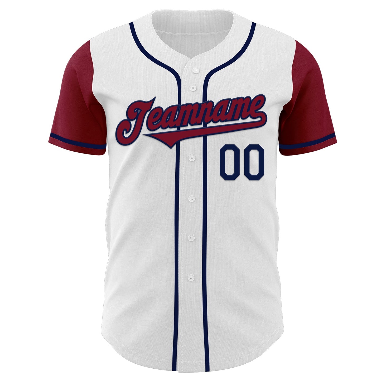 Custom White Crimson-Navy Authentic Two Tone Baseball Jersey view 2