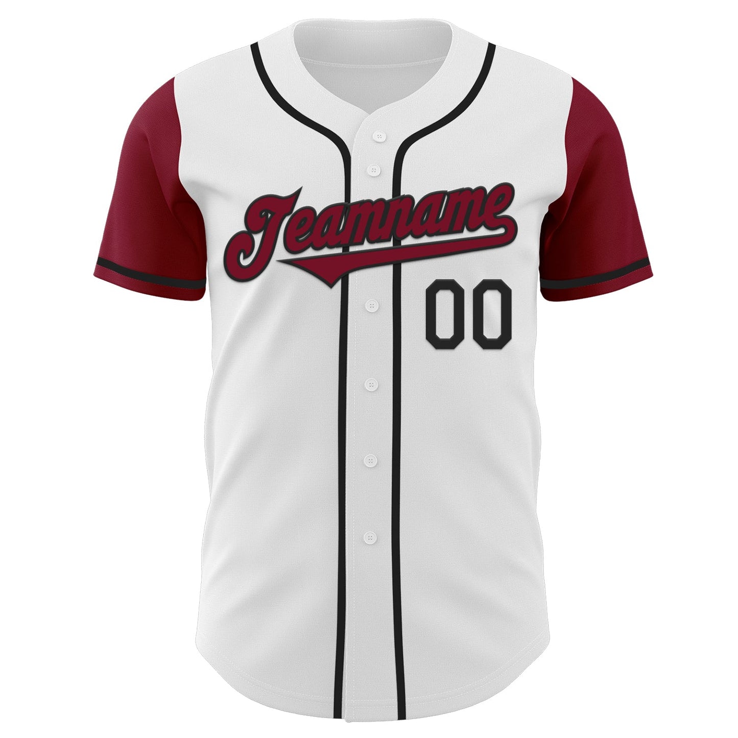 Custom White Crimson-Black Authentic Two Tone Baseball Jersey view 2