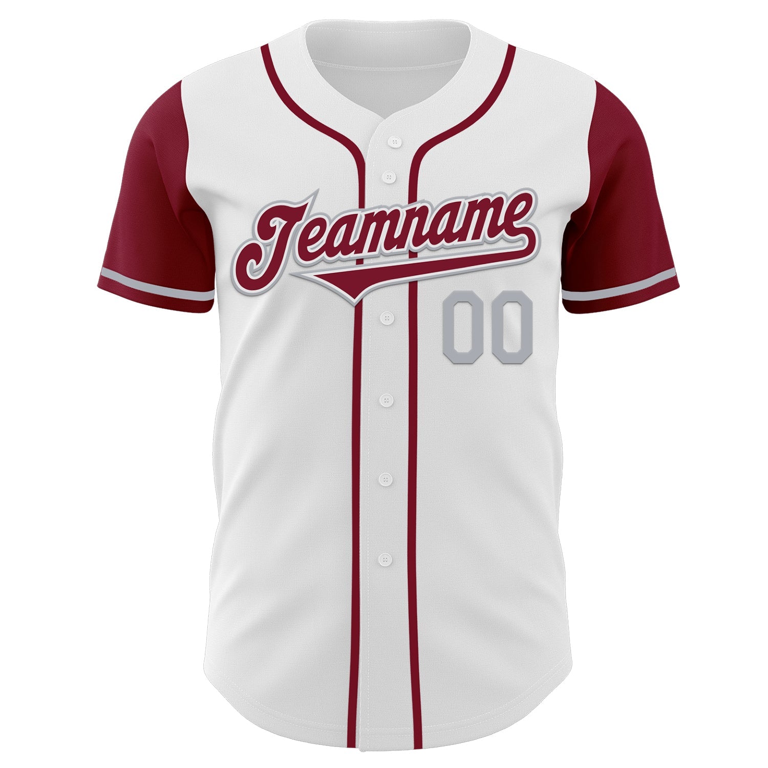 Custom White Crimson-Gray Authentic Two Tone Baseball Jersey view 2