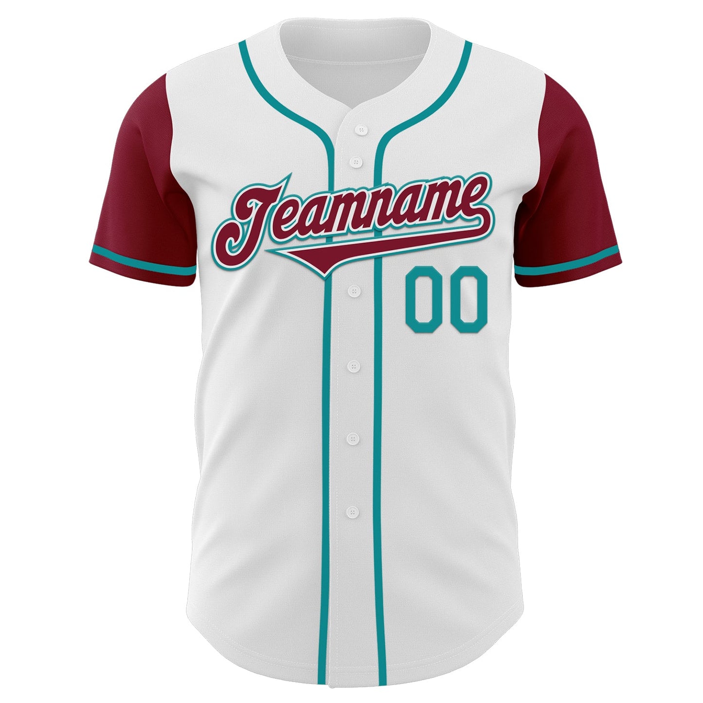 Custom White Crimson-Teal Authentic Two Tone Baseball Jersey view 2