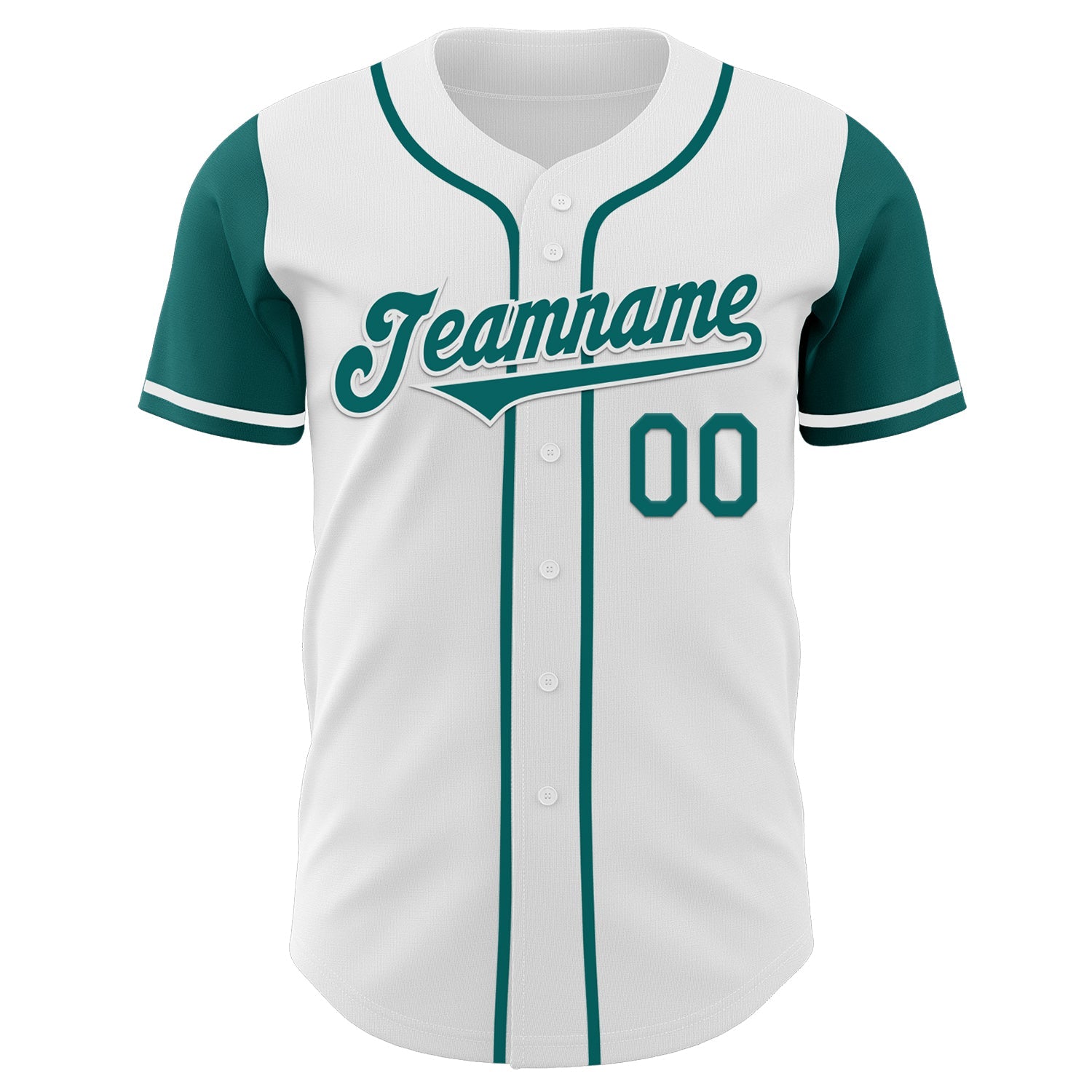 Custom White Teal Authentic Two Tone Baseball Jersey view 2