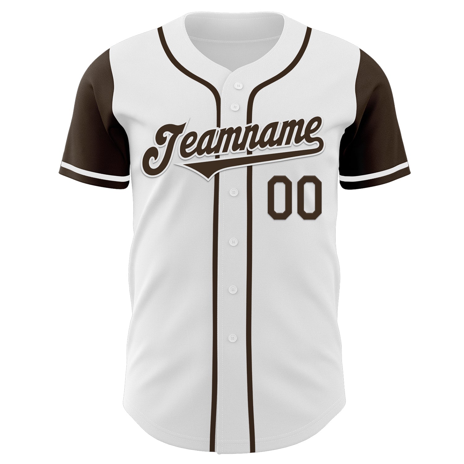 Custom White Brown Authentic Two Tone Baseball Jersey view 2