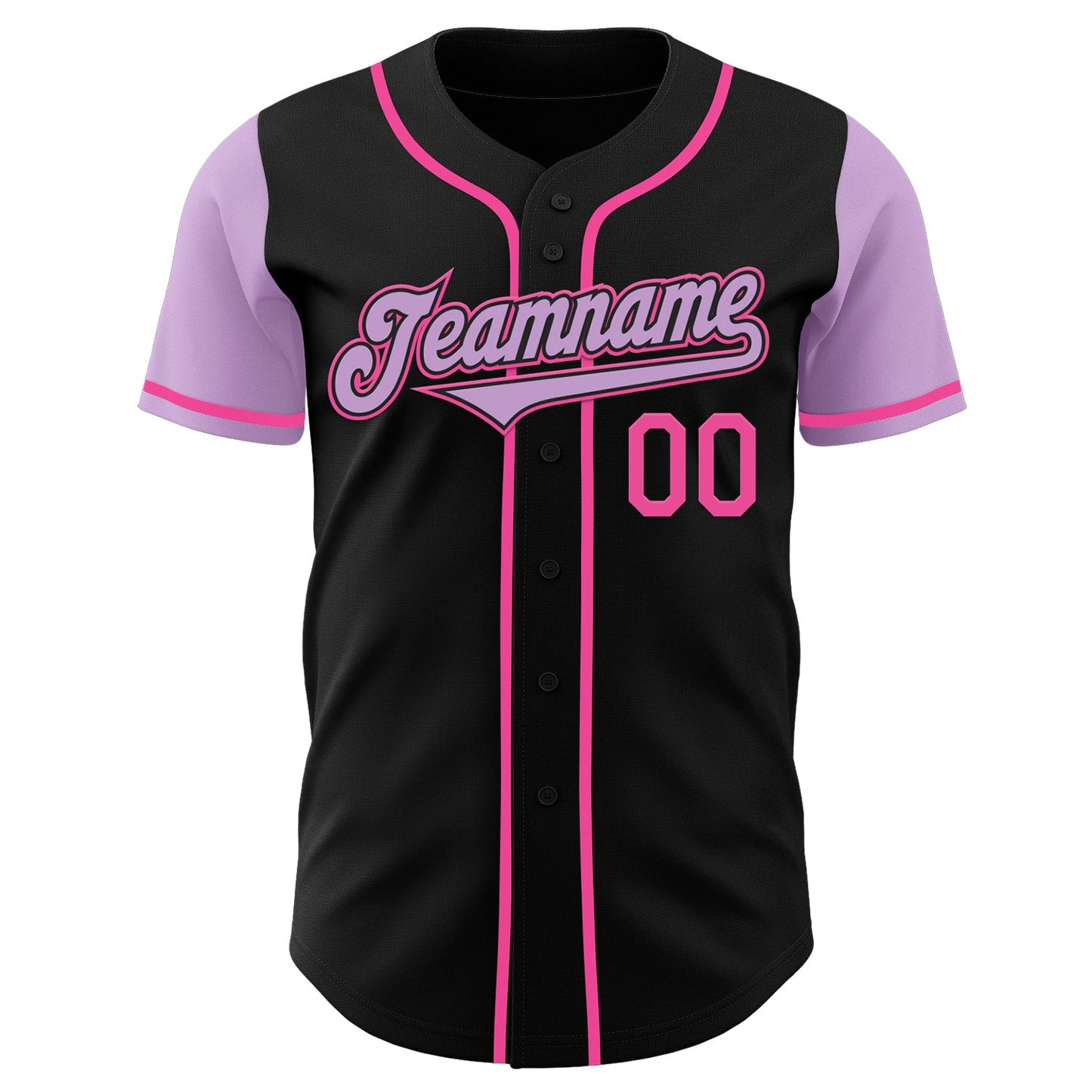 Custom Black Light Purple-Pink Authentic Two Tone Baseball Jersey view 2