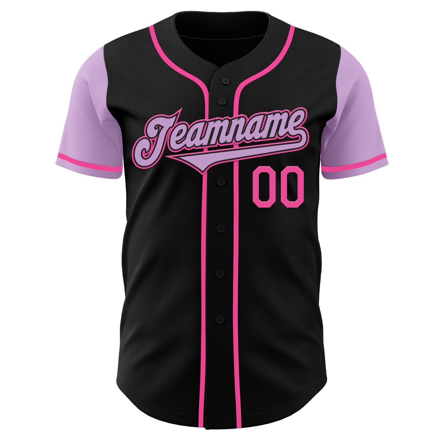 Custom Black Light Purple-Pink Authentic Two Tone Baseball Jersey view 2