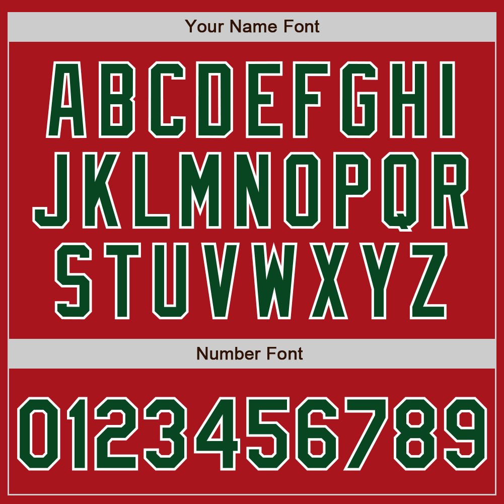 Custom Red Green-White Authentic Two Tone Baseball Jersey view 5