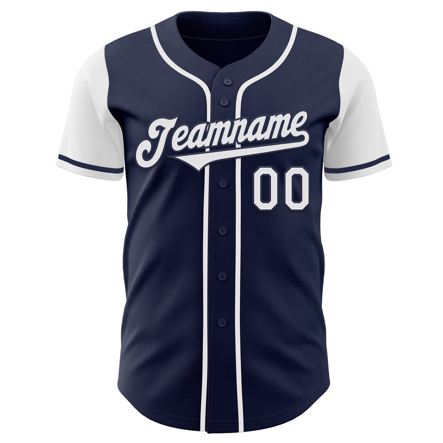 Custom Navy White Authentic Two Tone Baseball Jersey view 2