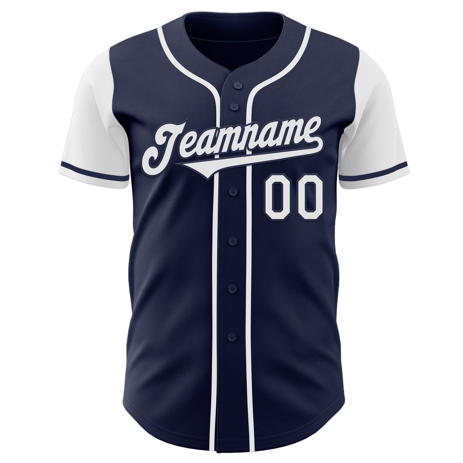 Custom Navy White Authentic Two Tone Baseball Jersey view 2