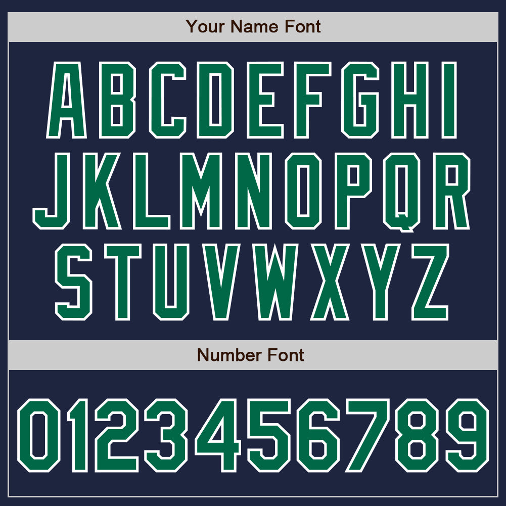 Custom Navy Kelly Green-White Authentic Two Tone Baseball Jersey view 5