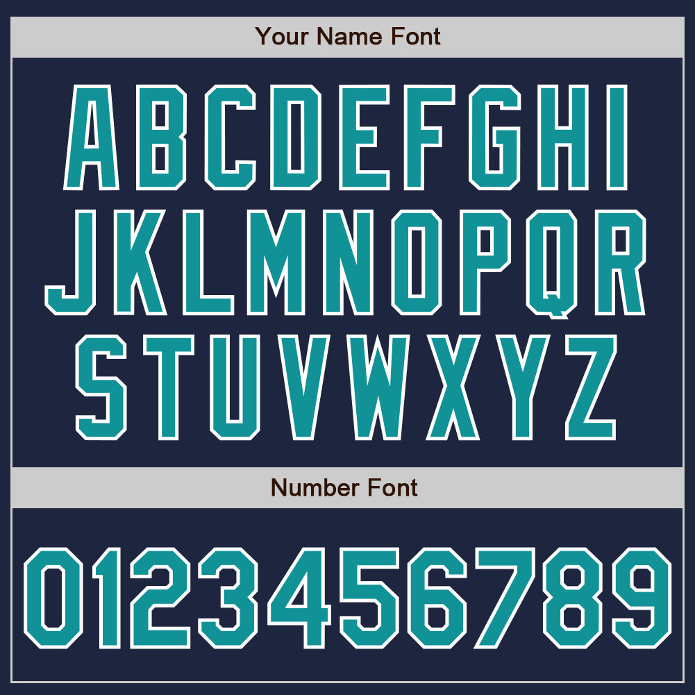 Custom Navy Teal-White Authentic Two Tone Baseball Jersey view 5