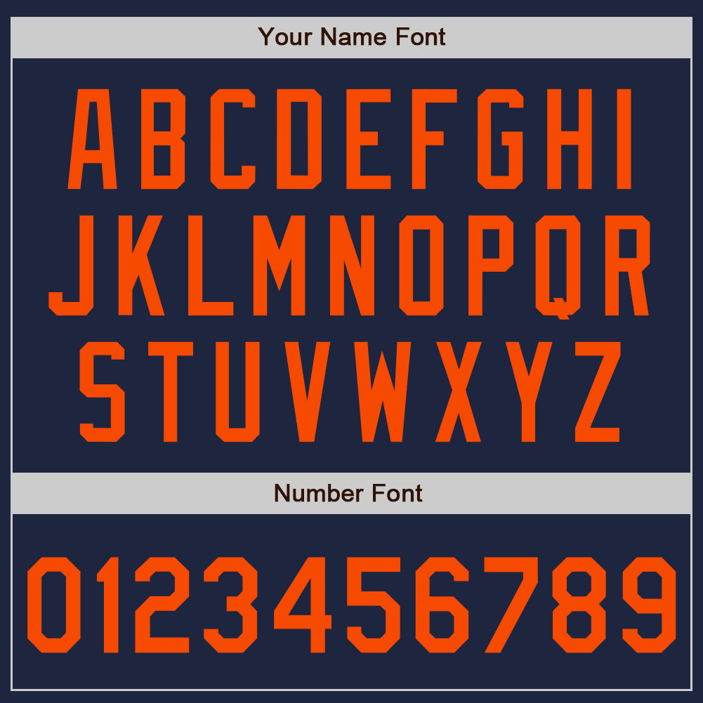 Custom Navy Orange Authentic Two Tone Baseball Jersey view 5