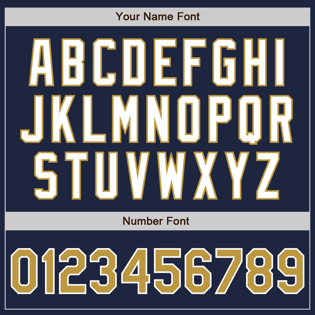 Custom Navy Old Gold-White Authentic Two Tone Baseball Jersey view 5