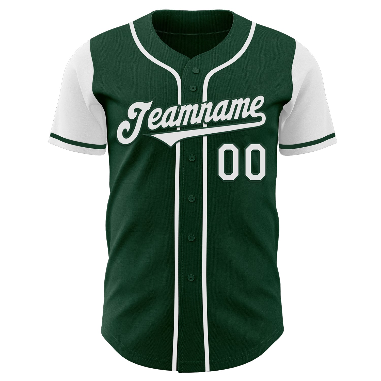 Custom Green White Authentic Two Tone Baseball Jersey view 2