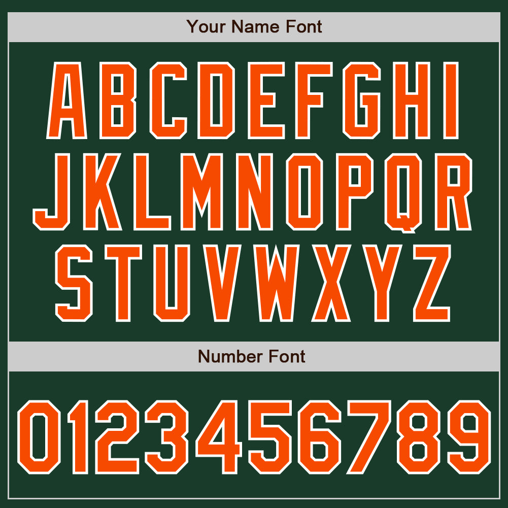 Custom Green Orange-White Authentic Two Tone Baseball Jersey view 5
