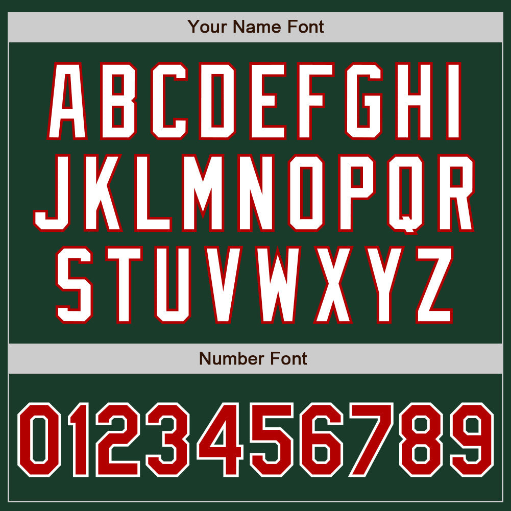 Custom Green Red-White Authentic Two Tone Baseball Jersey view 5