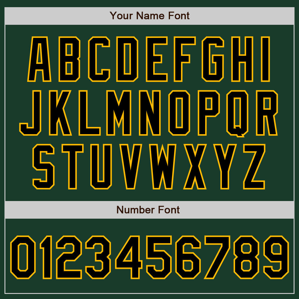 Custom Green Black-Gold Authentic Two Tone Baseball Jersey view 5