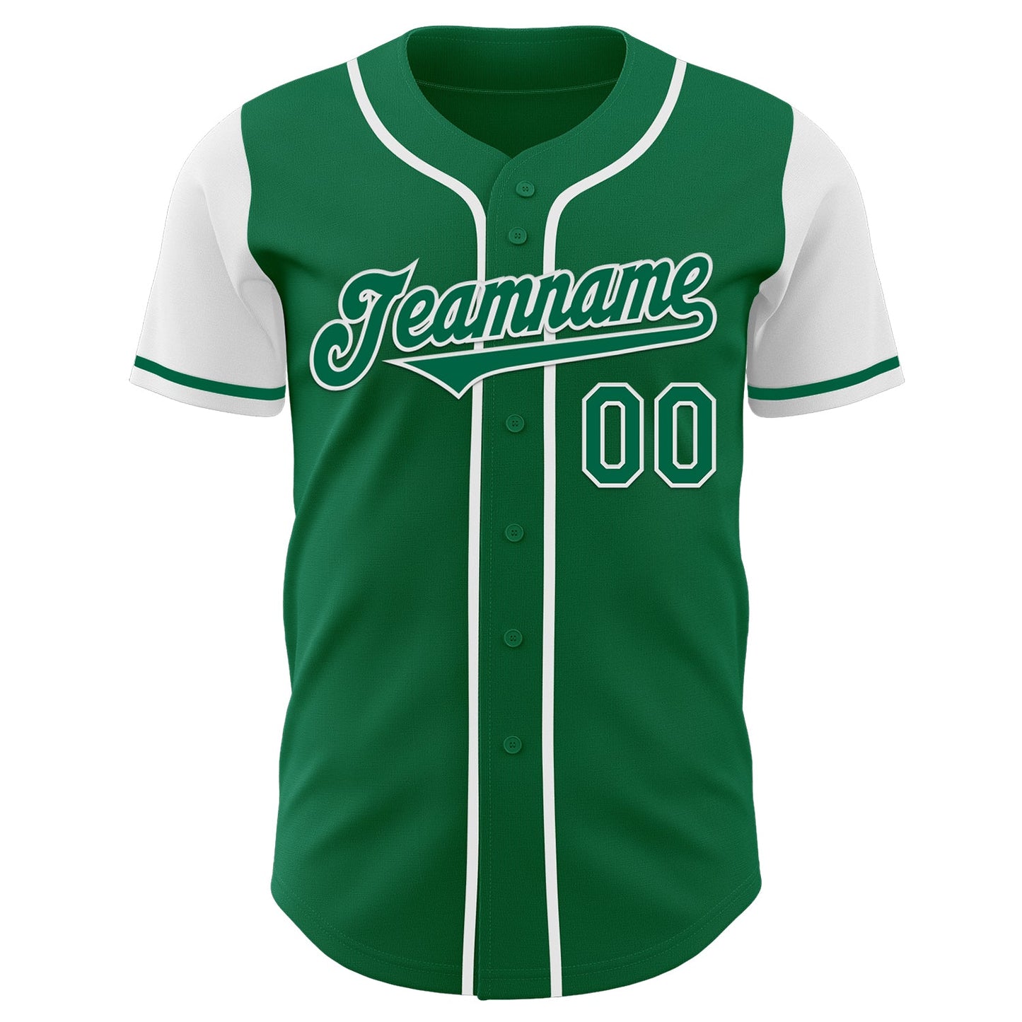 Custom Kelly Green White Authentic Two Tone Baseball Jersey view 2