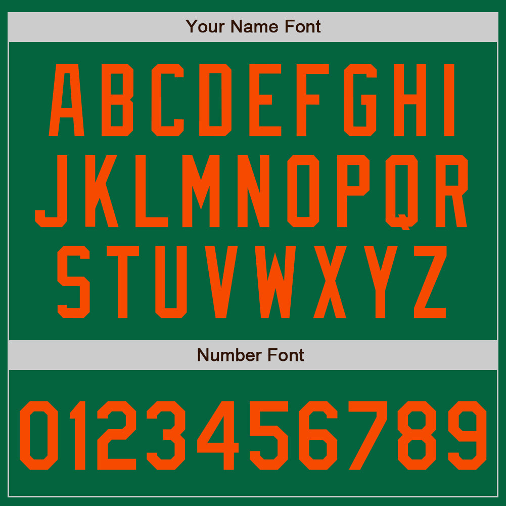 Custom Kelly Green Orange Authentic Two Tone Baseball Jersey view 5