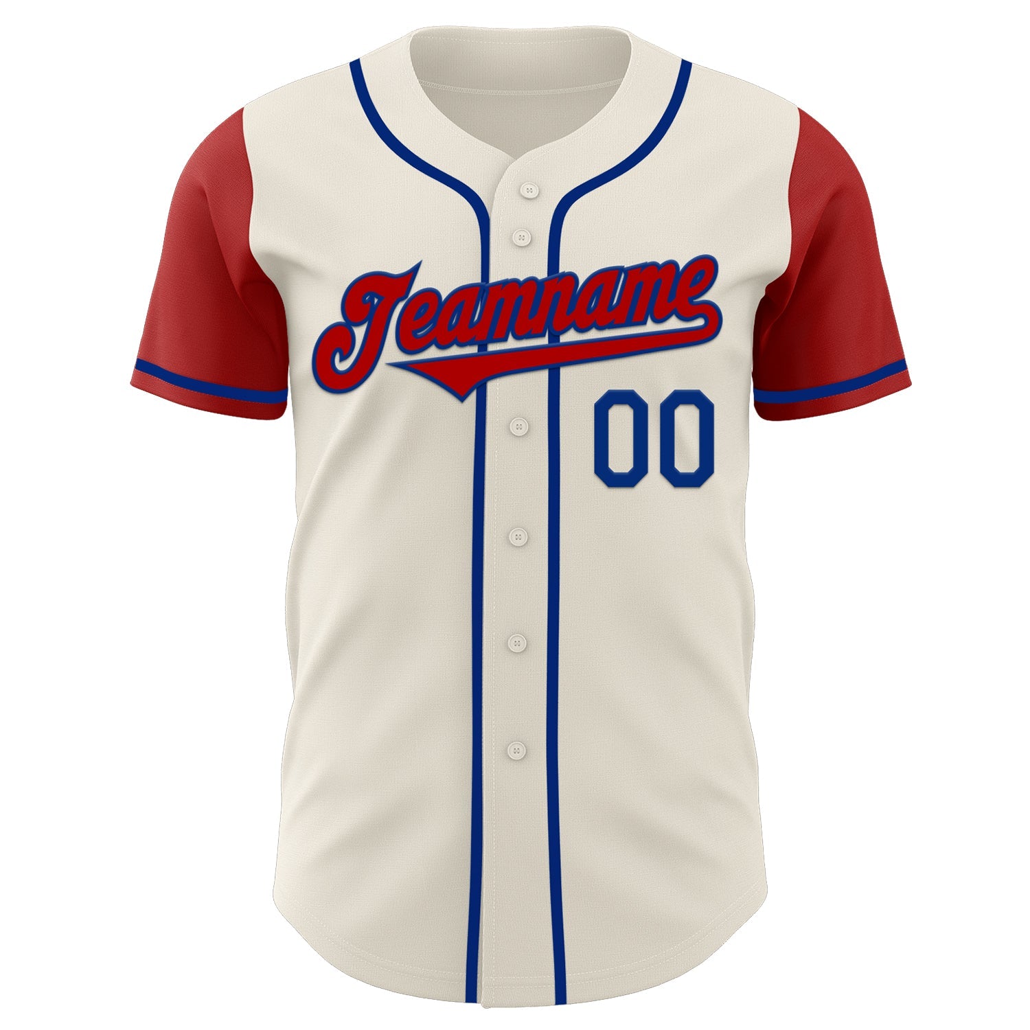 Custom Cream Red-Royal Authentic Two Tone Baseball Jersey view 2