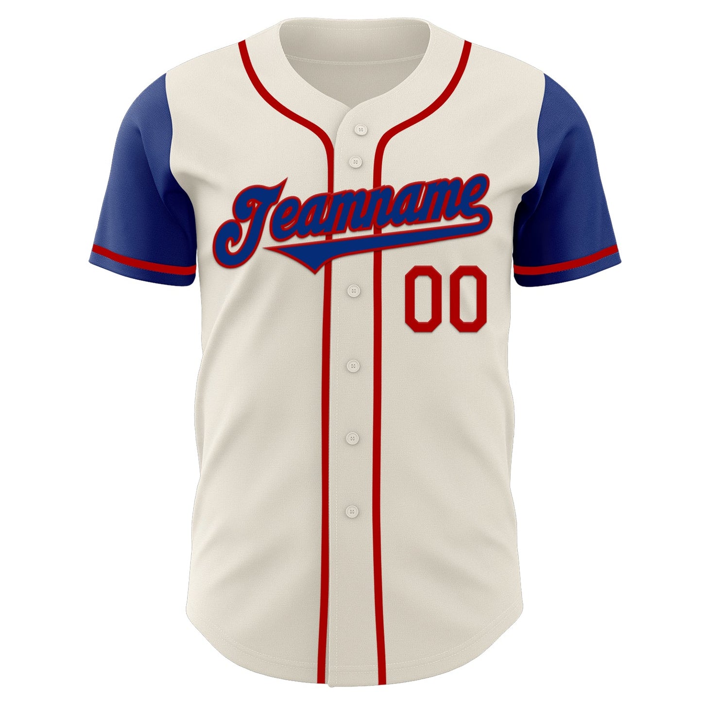 Custom Cream Royal-Red Authentic Two Tone Baseball Jersey view 2